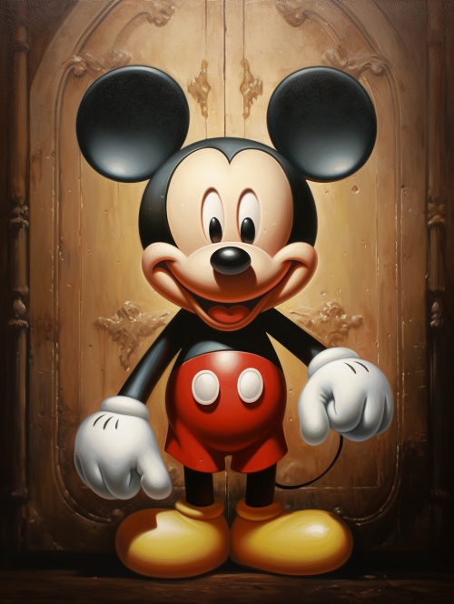 米老鼠是一只穿着红裤子、戴着白手套和大圆耳朵的小老鼠。他是迪士尼公司的形象代言人，也是世界上最著名和最受欢迎的卡通角色之一。