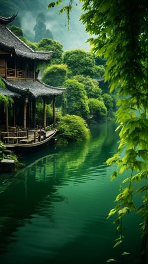 Captivating Emerald Green Water and Secluded Bamboo Forest