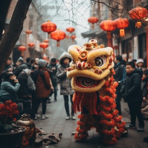 中国传统文化节日春节的热闹场景