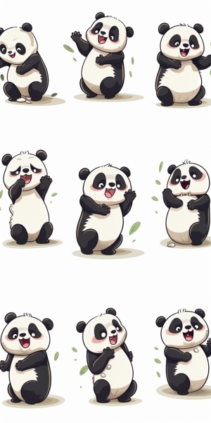 大熊猫表情艺术设计：迪士尼、皮克斯、漫画、Q版风格