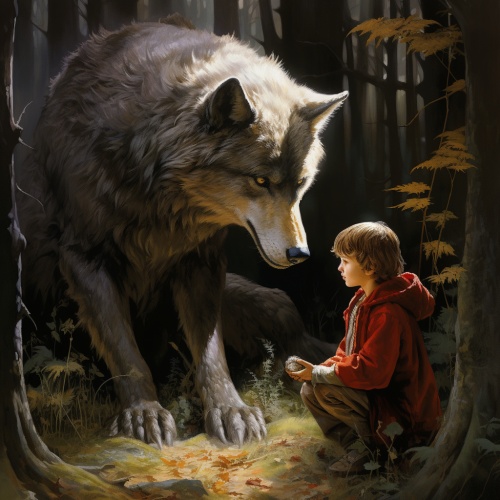 好的，我来给你讲一个关于大灰狼的故事。这是一个讲述勇气和友谊的故事。从前，有一个大森林里住着一只凶恶的大灰狼。它非常贪婪，总是想要吃掉其他动物。其他动物们都非常害怕它，不敢靠近它的领地。然而，有一天，一只小兔子在森林里迷路了。它害怕又饥饿，好不容易找到一块靠近大灰狼领地的安全地方。小兔子很聪明，它想到了一个办法来躲避大灰狼的注意。它每天都去大灰狼的领地边缘，找到颜料和彩色纸张，制作了一副假面具。这个假面具看起来就像一只强壮的狮子。小兔子带着这副假面具，走到大灰狼的领地附近，发出威猛的吼声。大灰狼听到了这个声音后，惊慌失措地逃离了自己的领地。它以为真的碰到了一只威猛的狮子。从那以后，小兔子每天都戴着这个假面具，用吓人的声音吓走大灰狼。其他动物们看到后也受到了鼓舞，他们也开始和小兔子一起制作假面具，来保护自己。最终，大灰狼被吓得不敢再回到自己的领地了。它学到了一个宝贵的教训：勇气和团结是战胜恐惧的关键。所以，从那以后，大森林里的动物们都团结在一起，因为他们知道只有通过互相帮助和勇敢面对困难，他们才能过上和平幸福的生活。希望你喜欢这个关于大灰狼的故事！