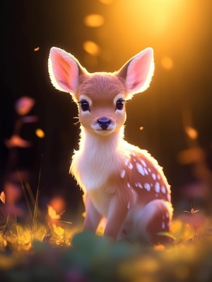 可爱的秋光鹿宝宝