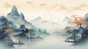 中国古代土地的美丽风景之日本风格