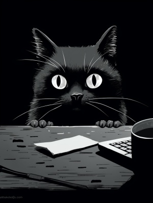 电脑面前的可爱猫猫：无奈的加班周末