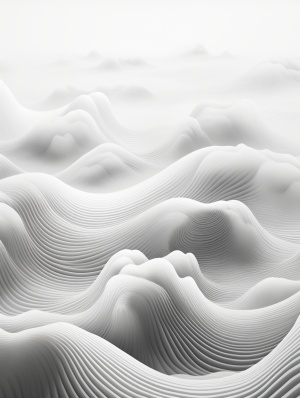 Innovative Minimalistic 3D Art with Chinese Calligraphy Influence and Quirky Visual Storytelling
