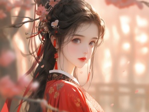 中国古风美少女在宫殿中展示精致妆容
