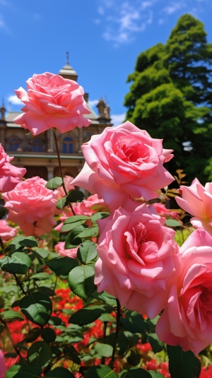 绚丽多彩的玫瑰花：古园中的自然艺术