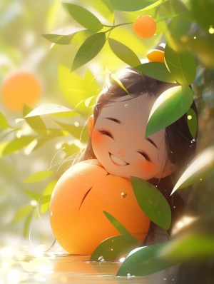 微笑的橘子：以Miki Asai风格的32K UHD角色设计