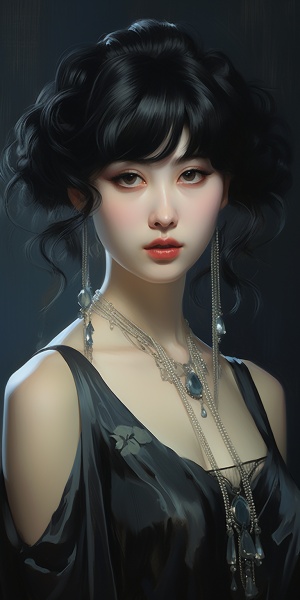 神秘而美感的中国少女