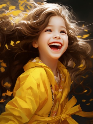 Cute Anime Art: Little Girl in Yellow Chinese Dress