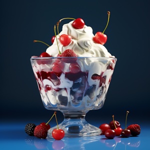 甜点与酸奶的完美搭配——摄影作品素材图