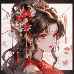 Romantic Manga: Chinese Woman with a Large Chinese Character