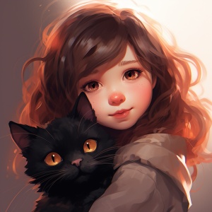 可爱少女与猫猫