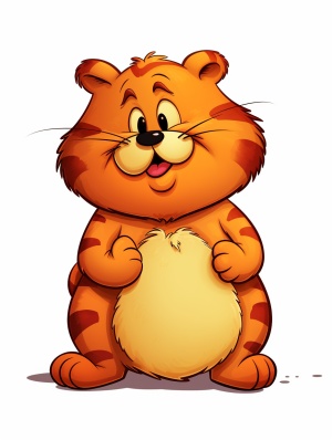 Cute Orange Garfield: Fat, Anthropomorphic, Disney Style