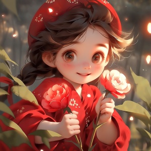 动画环境中的红色玫瑰：钱轩风格下的色彩逼真