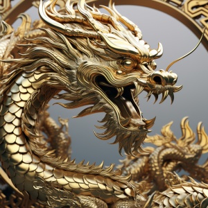 Chinese Golden Dragon in Ultra-Detailed Octane Render