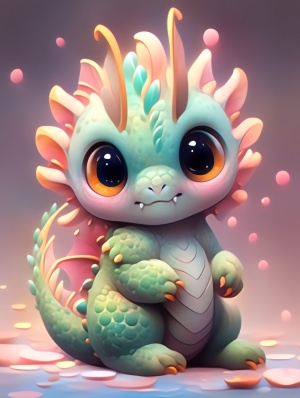 迷人的人物插图：32k UHD异想天开的Baby Dragon