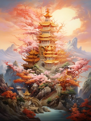中国古代春节的壮丽华彩：宏伟建筑、龙舞灯笼闪耀