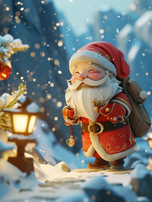 a screenshot of the new relaunched christmas wishes wallpaper, in the style of northern china's terrain, expressive facial animation, high quality photo, playful animation, high detailed, dadaist, cartoon-inspired pop