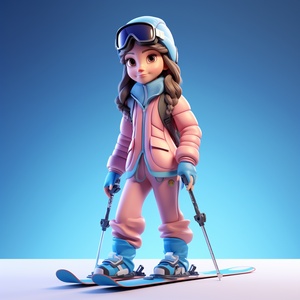 Fashionable Ski Clothes 3D Rendering