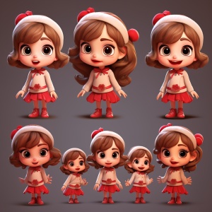 可爱丸子头圣诞裙动画表情包设计