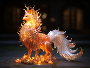 逼真精美的九尾魔狐3D模型