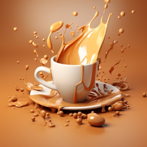 咖啡巧克力俏皮卡通风格的3D模型
