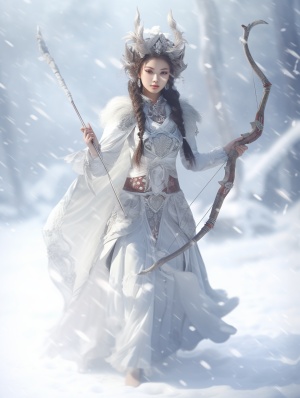 雪地仙女持弓装束之美景