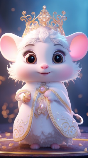 Charming White Pig Baby as Snow Princess in Cinematic Style