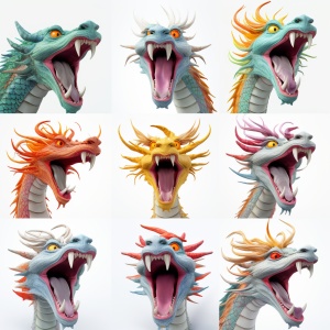 Chinese Wind Dragon: Various Expressions and Movements in Exquisite Detail