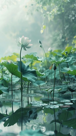 Lotus Flowers in Xu Beihong Style: A Fusion of Nature and Art