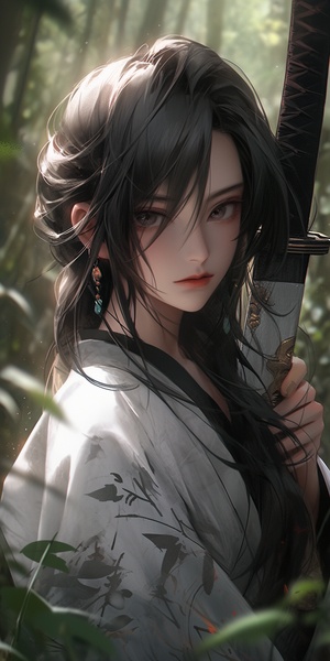 Stunning Guweiz Style Anime Portrait in Forest