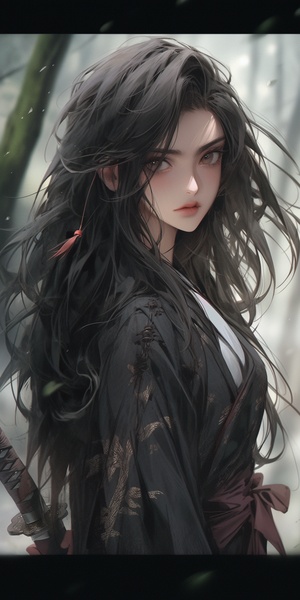 Stunning Guweiz Style Anime Portrait in Forest