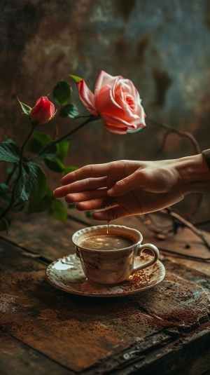 握手玫瑰咖啡抱拳