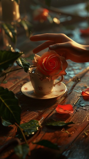 握手玫瑰咖啡抱拳