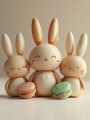 Expressive 3D Rabbit Toy with Cute and Dreamy Aesthetic