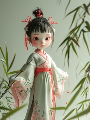 Super Cute Fairy Girl in Hanfu: Delicate Style, Bright Colors, and Ultra-Realistic Fashion