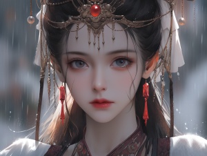古代苗疆皇后的华丽服饰和美丽眼神