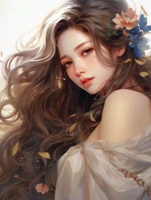 a close up of a woman with long hair wearing a dress, beautiful character painting, detailed portrait of anime girl, artwork in the style of guweiz, beautiful anime portrait, stunning anime face portrait, detailed digital anime art, artgerm and atey ghailan, realistic cute girl painting, portrait anime girl, digital anime art, beautiful digital artwork niji 5 ar 3:4