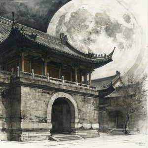 现代简图：一轮古月照北京