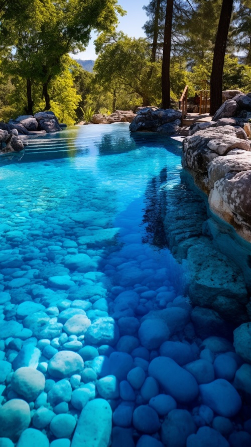 碧蓝的天然游泳池