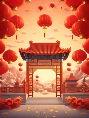 庆祝元旦，幸福快乐新年迎，中国风2024元旦快乐