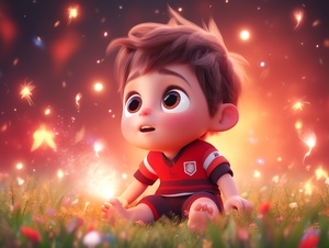 Vivid Photorealistic 4D Chibi Boy Artwork - No Background