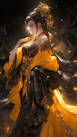 黄黑相间服饰的魔族圣女