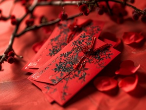 中国元素与传统文化的红色新年问候