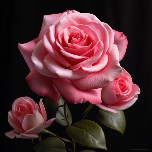 即使没有绿叶🍃陪衬，粉色玫瑰也能开出自己的浪漫💕