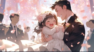 Hazy and Sweet Wedding of a Cute Little Girl and Boy