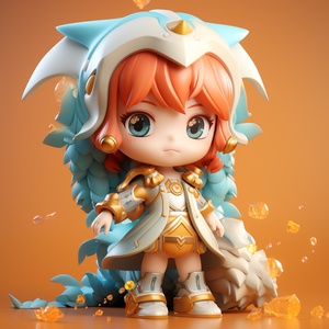 Blind box style, a Little Dragon Girl, full body, the expression is delicate, clean studio background, the whole body is natural light, 8K, the best image quality, ultra-details, 3D, C4D, Blender, OC renderer, ultra-high definition, 3D rendering