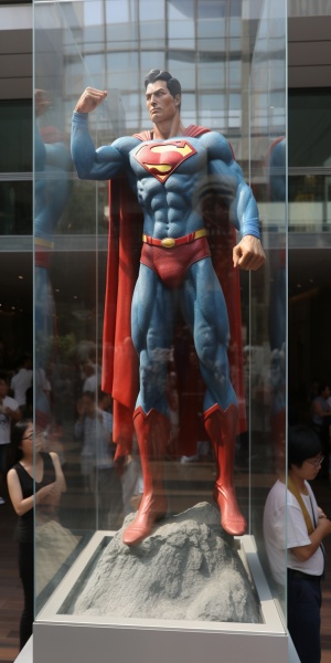 DC老版本经典超人被投放在巨型高科技玻璃箱中