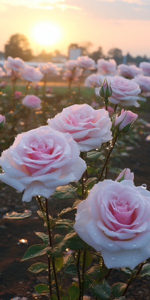 浪漫绽放的白色和粉色玫瑰：超现实的8k高清拍摄